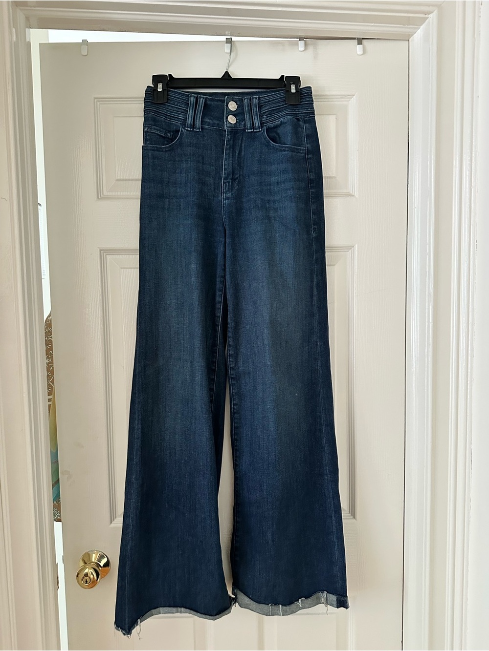 Frame Denim Dark Blue Wide Leg High-Rise Jeans